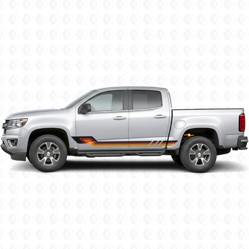 Retro-parallele Tür- und Seitenschweller-Vinylstreifen für Chevrolet Colorado 2. Generation 2015-2022