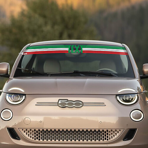 Individuelle Textaufkleber Front Italien Flagge Windschutzscheibenaufkleber Grafiken für Fiat 500