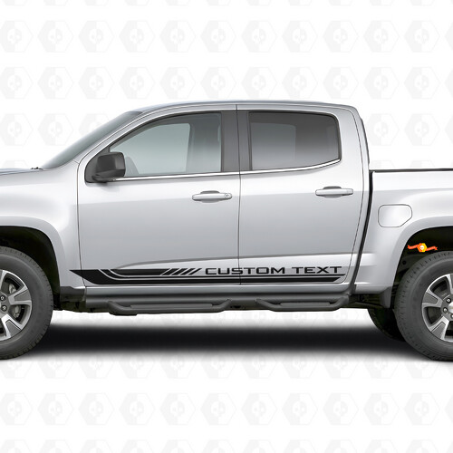 Benutzerdefinierte Textrahmen Tür- und Schwellerplatten Vinylstreifen für Chevrolet Colorado 2. Generation 2015-2022