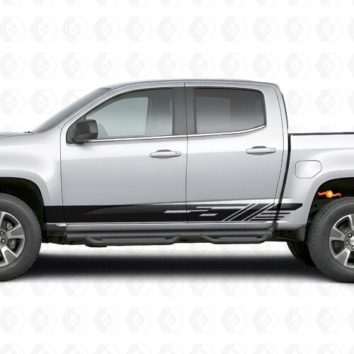 Diagonale Schlitz-Tür- und Schweller-Vinylstreifen für Chevrolet Colorado 2. Generation 2015-2022