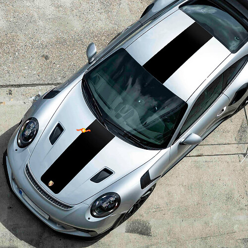Mittlere Hauben- & Dachstreifen Vinyl-Aufkleber-Set für Porsche 991 GT2 RS
