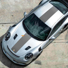 Mittlere Hauben- & Dachstreifen Vinyl-Aufkleber-Set für Porsche 991 GT2 RS_2