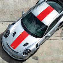 Mittlere Hauben- & Dachstreifen Vinyl-Aufkleber-Set für Porsche 991 GT2 RS_3