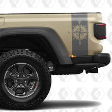 Paar hinterer Bettseitenkompass 4x4 Off-Road-Rennstreifen-Kit für Jeep Gladiator
 3