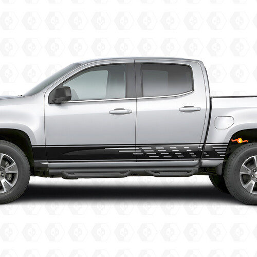 Gestaffelte Schlitz-Tür- & Schweller-Vinylstreifen für Chevrolet Colorado 2. Generation 2015-2022