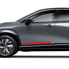 Seiten Universal karierte Streifen Racing Grafik Aufkleber Set für Nissan ARIYA
 3