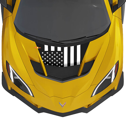 US Flag Hood 2 Farben Vinyl Aufkleber für Chevy Chevrolet Corvette zr1
