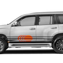 Retro Vintage Streifen im Inselstil Seitenaufkleber Grafiken für Lexus GX460
 2