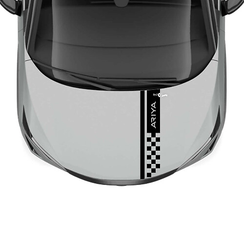 Motorhaube karierte Streifen Renngrafik Aufkleber für Nissan ARIYA
