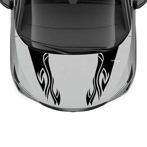 Motorhaube Dual Flame Tribal Stripe Racing Graphics Aufkleber für Nissan ARIYA
