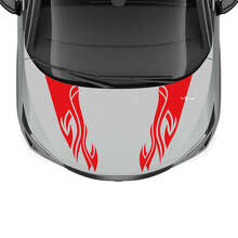 Motorhaube Dual Flame Tribal Stripe Racing Graphics Aufkleber für Nissan ARIYA
 3