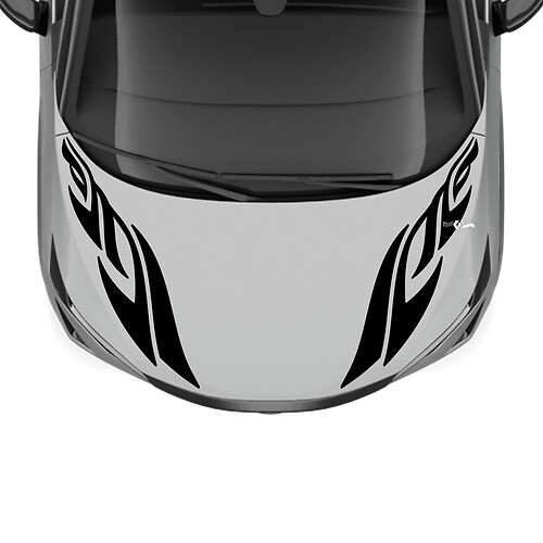 Motorhaube mit doppelter Tribal-Streifen-Renngrafik für Nissan ARIYA
