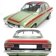 Vintage Streifen komplettes Set von Seitenhauben- und Heckstreifen für Ford Escort 1970 Mexico
 5