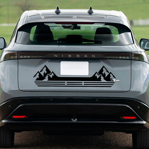 Heckberge Renngrafik Aufkleber für Nissan ARIYA
 1