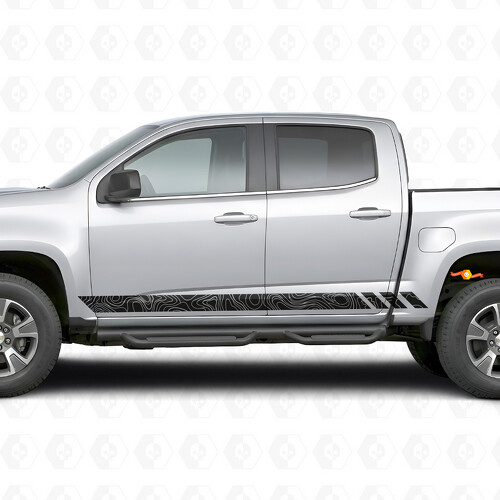 Topografische Band-Tür- und Schweller-Panel Vinyl-Streifen für Chevrolet Colorado 2. Generation 2015-2022