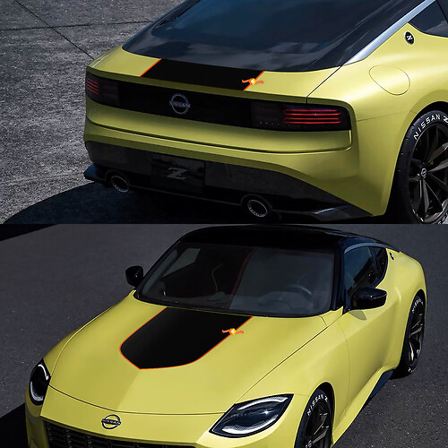 Nissan Legende Z Edition Motorhauben-Aufkleber Dekor Vinyl Grafik-Set 2 Farben
