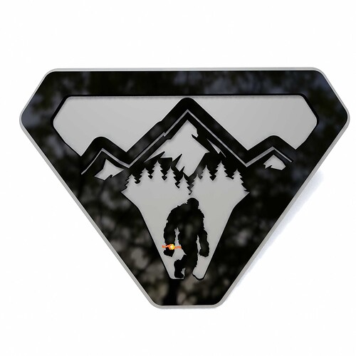Berge Sasquatch Bigfoot Yeti Kotflügelabzeichen Heckklappenemblem 3D-Abzeichen
