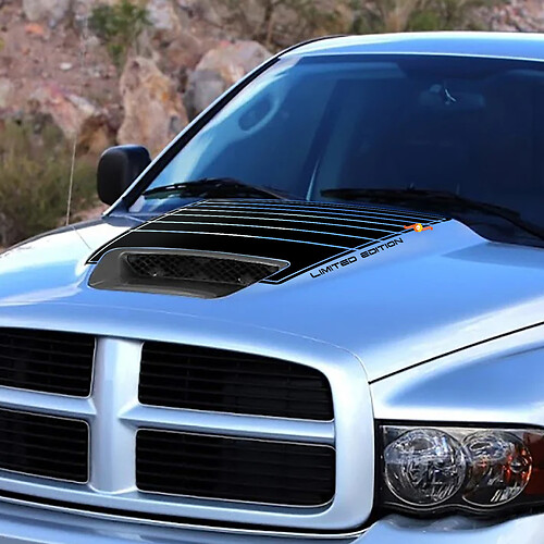 Motorhaube Strobe Rumble Bee Limited Edition Vinyl Aufkleber für Dodge RAM 1500
