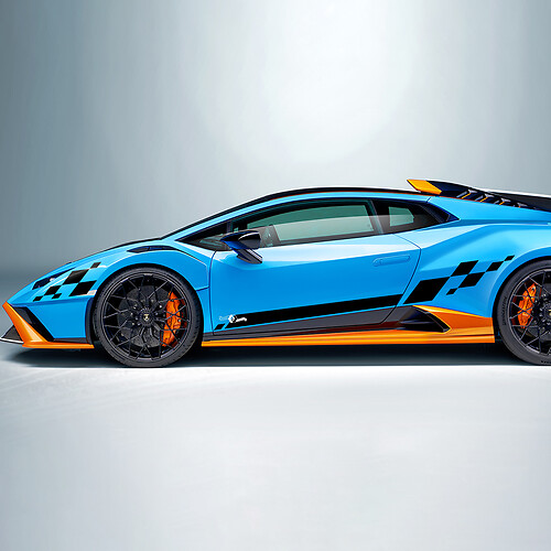 Karierte Flagge Seiten-Vinyl-Aufklebergrafiken für Lamborghini STO
