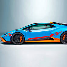 Schachbrett-Streifen-Flagge Seiten-Vinyl-Aufkleber Grafik für Lamborghini STO 3