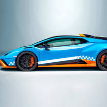 Karierte Flagge Seiten-Vinyl-Aufkleber Grafiken für Lamborghini STO
 2