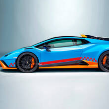 Karierte Flagge Seiten-Vinyl-Aufkleber Grafiken für Lamborghini STO
 3