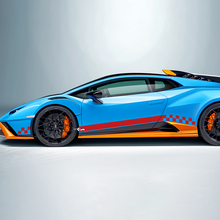 Karierte Streifen Flaggen-Seiten-Vinyl-Aufklebergrafiken für Lamborghini STO
 3