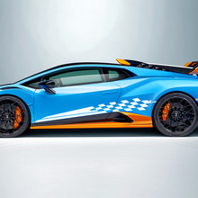 Karierte Streifen Flaggen-Seiten-Vinyl-Aufklebergrafiken für Lamborghini STO
 2