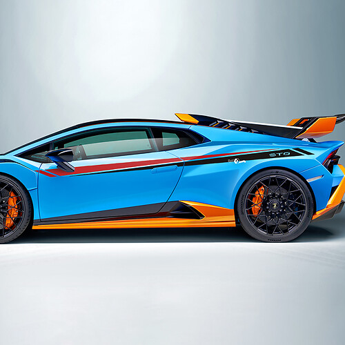 Zweifarbige Streifen Seitliche Vinyl-Aufklebergrafiken für Lamborghini STO
