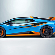 Zweifarbige Tribal-Streifen-Seiten-Vinyl-Aufklebergrafiken für Lamborghini STO
 3