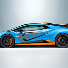 Zweifarbige Tribal-Streifen-Seiten-Vinyl-Aufklebergrafiken für Lamborghini STO 2
 2