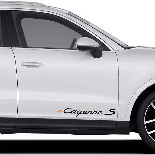 Cayenne S Schriftzug Tür Seiten Vinyl Aufkleber Paar für Porsche Cayenne