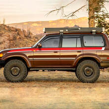 Vintage Seitenstreifen Vinylaufkleber für Toyota Land Cruiser 80 Serie_3