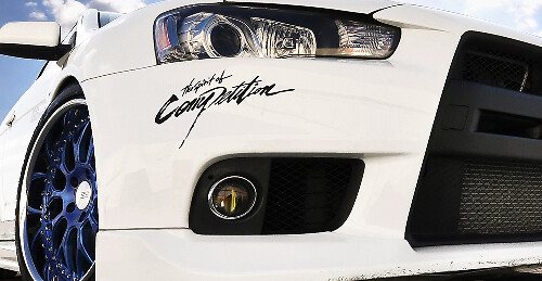 2x The Spirit Of Competition Racing Sport WD 4x4 Auto Mitsubishi Lancer Evo V VI VII VIII IX X Vinyl-Aufkleber