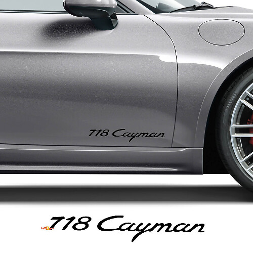 Markenschriftzug Seiten-Türen Vinyl-Aufkleber-Set für Porsche 718 Cayman