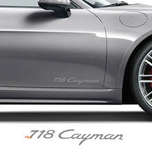 Markenschriftzug Seiten-Türen Vinyl-Aufkleber-Set für Porsche 718 Cayman_2