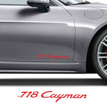Markenschriftzug Seiten-Türen Vinyl-Aufkleber-Set für Porsche 718 Cayman_3