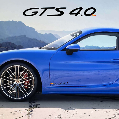 GTS 4.0 Seiten-Tür Vinyl-Aufkleber-Set für Porsche 718 Cayman