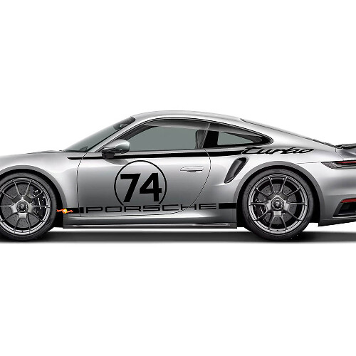 Seitenstreifen-Kit mit Grafik Heritage Design 50 Jahre 2025 Decal Sticker für Porsche 911 Turbo S 992.2

