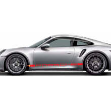 Porsche-Stil Schweller-Streifen Vinyl-Aufkleber-Kit für Porsche 911 Turbo S 992.2_3