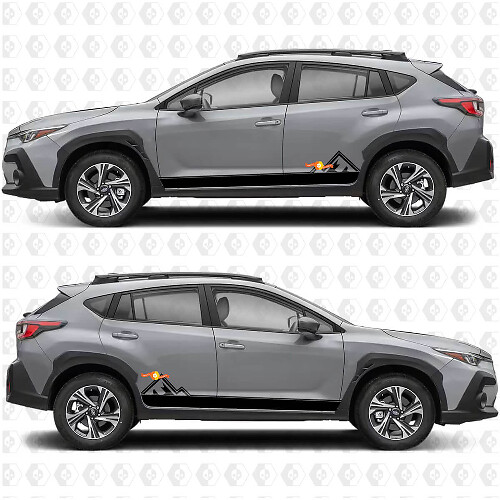 Mountains Style Seitenstreifen Vinylaufkleber Set für Subaru Forester