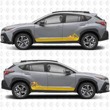 Seitentüren Streifen Berge Rocker Panel Vinyl Aufkleber Aufkleber für Suba Crosstrek
 2