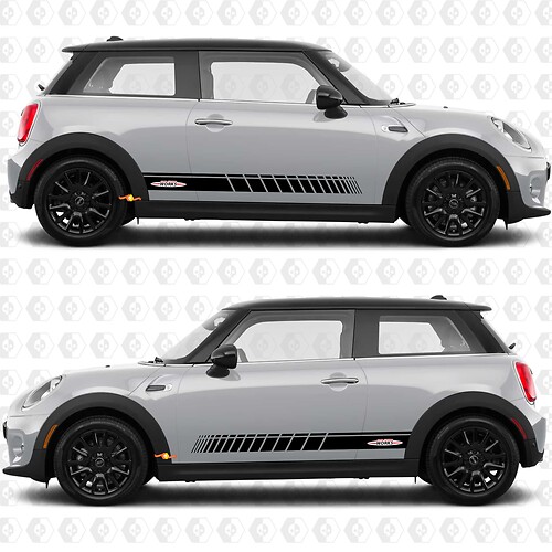 Seitenstreifen Grafik Aufkleber John Cooper Works für Mini Cooper S
 1