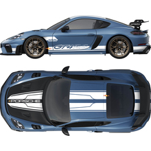 Doppelte Motorhauben-Dachstreifen-Aufkleber für Porsche Cayman 718
 2