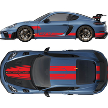 Doppelte Motorhauben-Dachstreifen-Aufkleber für Porsche Cayman 718
 3