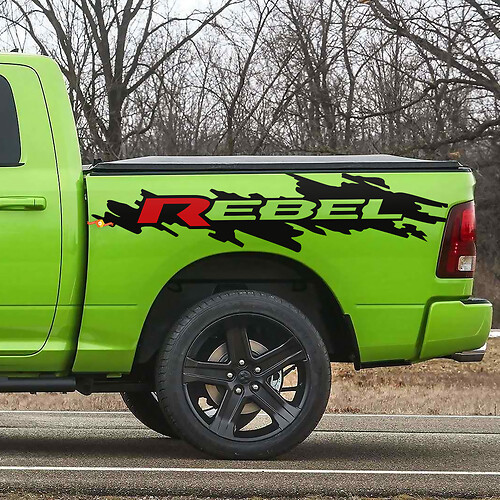 Rebel Bettseiten-Aufkleber Grafiken Vinyl-Bettseite für Dodge Ram Rebel
