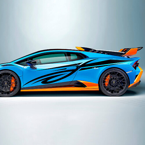 Renn-Tribal-Streifen-Seiten-Vinyl-Aufkleber-Grafiken für Lamborghini STO
