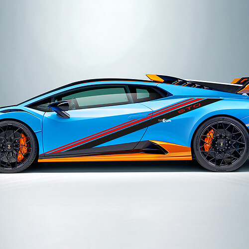 Rennneigung Streifen Seiten Vinyl Aufkleber Grafiken für Lamborghini STO
 1