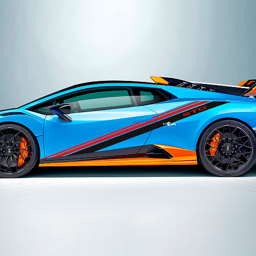 Rennneigung Streifen Seiten Vinyl Aufkleber Grafiken für Lamborghini STO
