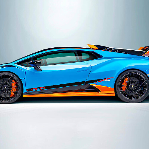 Rennneigung Streifen Seiten Vinyl Aufkleber Grafiken für Lamborghini STO 2
